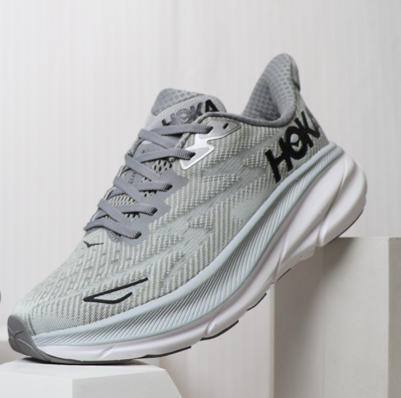 1 Hoka One One Clifton 9 Men Running Sneakers Shoes: Harbor Mist | Black: 10 D US